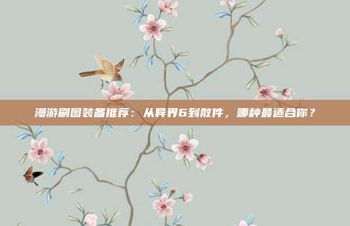 漫游刷图装备推荐：从异界6到散件，哪种最适合你？