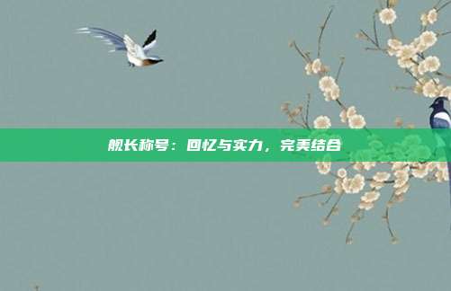 舰长称号：回忆与实力，完美结合