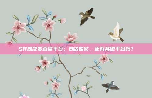 S11总决赛直播平台：B站独家，还有其他平台吗？