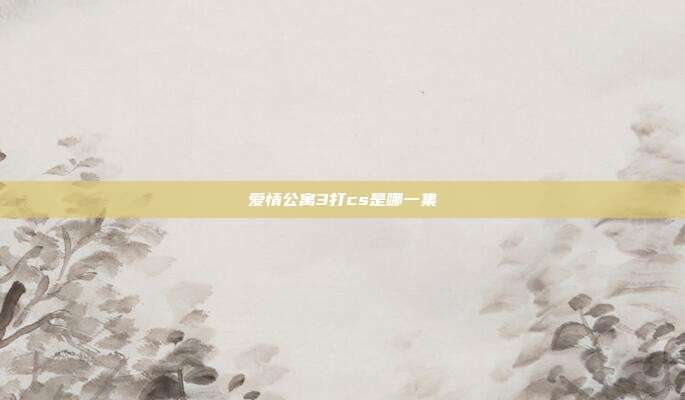 爱情公寓3打cs是哪一集
