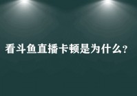 看斗鱼直播卡顿是为什么？