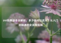 DNF异界副本全解析，多少级可以进入？从入门到精通的全流程指南