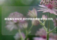 现货鑫东财配资,你对炒股的佣金多少在乎吗