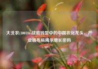 大北农(300186)战略转型中的中国农化龙头，产业链布局揭示增长密码
