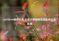 CEO与CFO谁地位高,总会计师和财务总监有什么区别