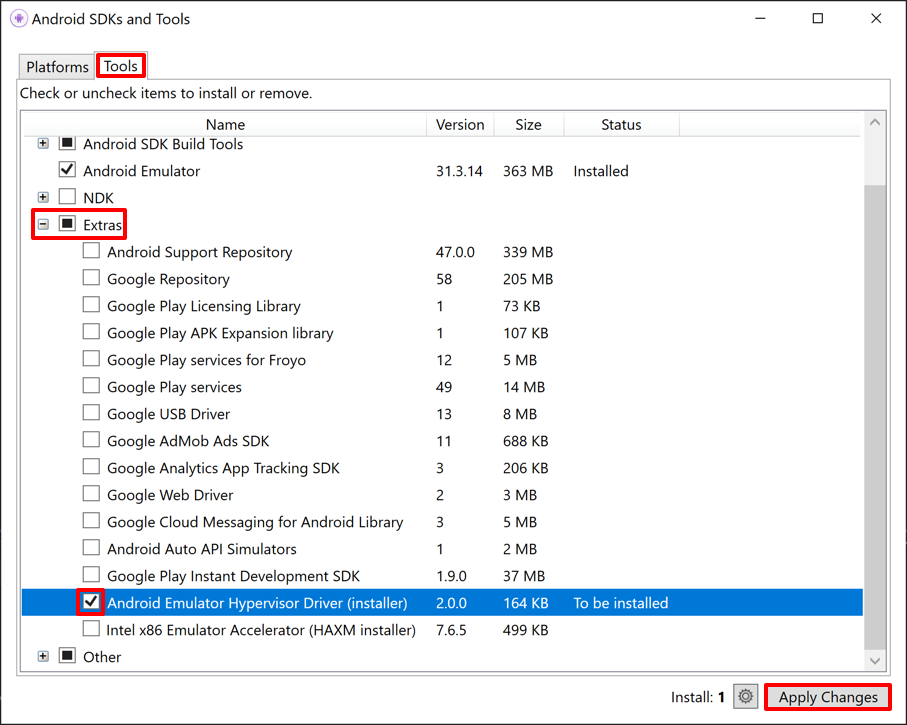 如何使用 Android 仿真器启用硬件加速（Hyper-V 和 AEHD）