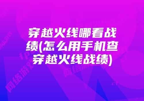 cf掌上穿越火线退战队_cf战绩回放观看方法_穿越火线掌火查看战绩