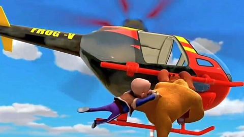 熊出没：坏人就快逃走了，光头强拼尽全力，殊死一搏打坏人