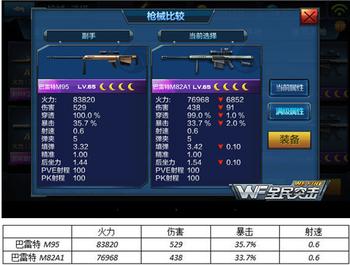 穿越火线m82a1_全民突击狙击枪属性分析_全民突击巴雷特M95对比M82A1