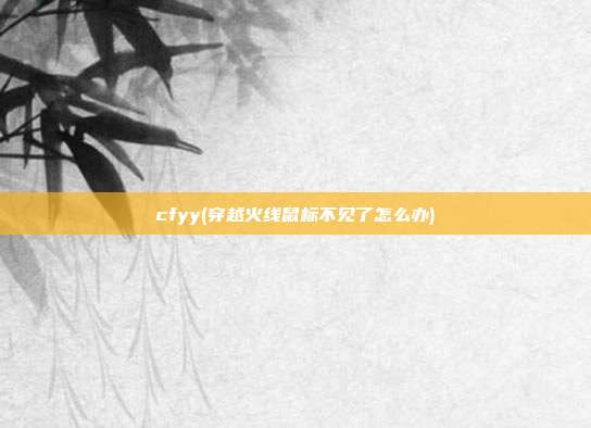 cfyy(穿越火线鼠标不见了怎么办)