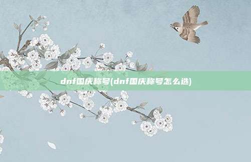 dnf国庆称号(dnf国庆称号怎么选)