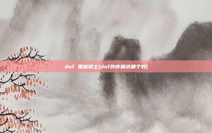 dnf 黑暗骑士(dnf外传角色哪个好)