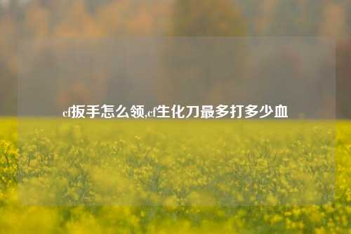 cf扳手怎么领,cf生化刀最多打多少血