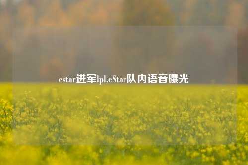 estar进军lpl,eStar队内语音曝光