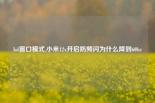 lol窗口模式,小米12x开启防频闪为什么降到60hz