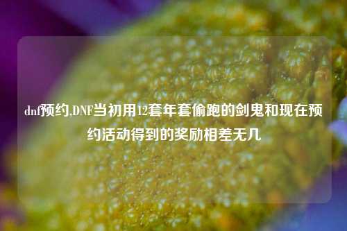 dnf预约,DNF当初用12套年套偷跑的剑鬼和现在预约活动得到的奖励相差无几