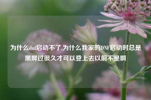 为什么dnf启动不了,为什么我家的DNF启动时总是黑屏过很久才可以登上去以前不是啊