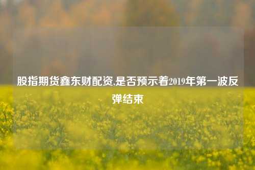 股指期货鑫东财配资,是否预示着2019年第一波反弹结束