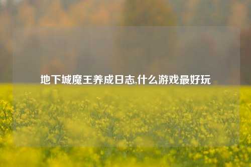 地下城魔王养成日志,什么游戏最好玩
