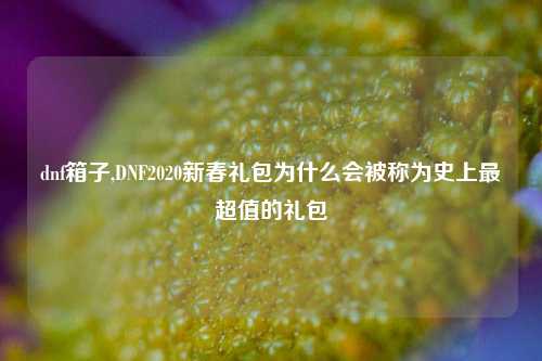 dnf箱子,DNF2020新春礼包为什么会被称为史上最超值的礼包