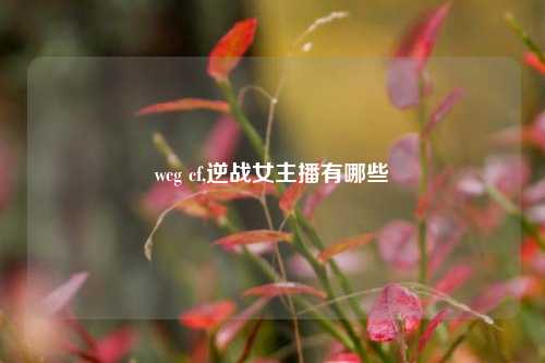 wcg cf,逆战女主播有哪些
