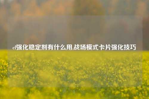 cf强化稳定剂有什么用,战场模式卡片强化技巧