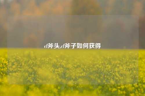cf斧头,cf斧子如何获得