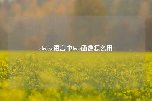cfree,c语言中free函数怎么用