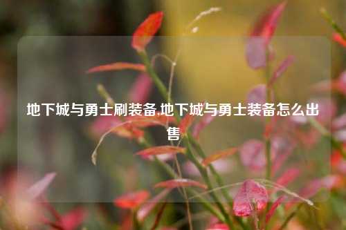 地下城与勇士刷装备,地下城与勇士装备怎么出售