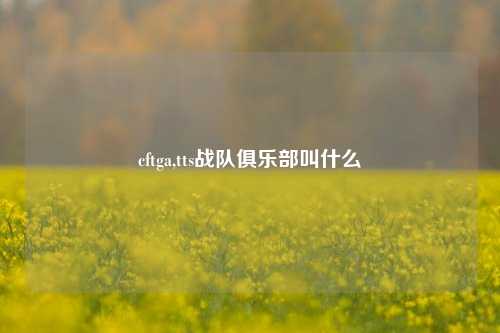cftga,tts战队俱乐部叫什么