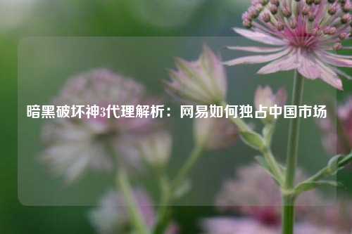 暗黑破坏神3代理解析：网易如何独占中国市场