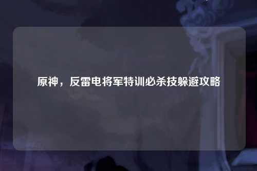 原神，反雷电将军特训必杀技躲避攻略