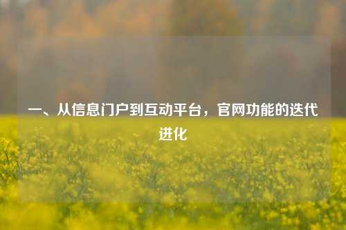 一、从信息门户到互动平台，官网功能的迭代进化