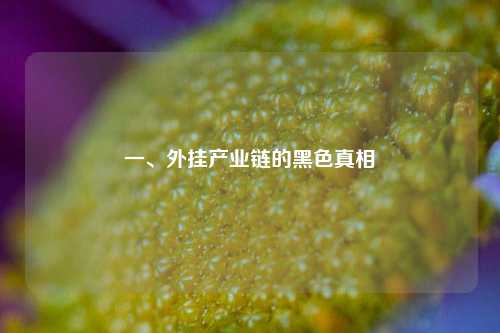一、外挂产业链的黑色真相