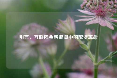 引言，互联网金融浪潮中的配资革命