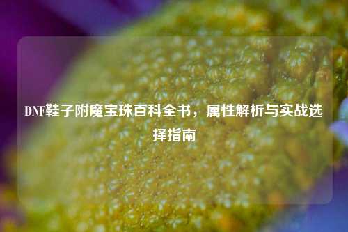 DNF鞋子附魔宝珠百科全书，属性解析与实战选择指南