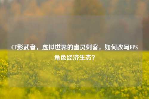 CF影武者，虚拟世界的幽灵刺客，如何改写FPS角色经济生态？