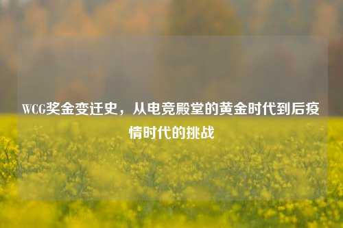WCG奖金变迁史，从电竞殿堂的黄金时代到后疫情时代的挑战