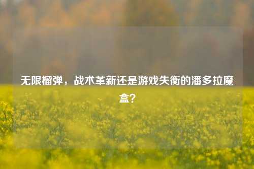 无限榴弹，战术革新还是游戏失衡的潘多拉魔盒？