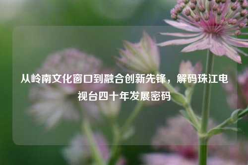 从岭南文化窗口到融合创新先锋，解码珠江电视台四十年发展密码