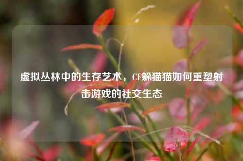 虚拟丛林中的生存艺术，CF躲猫猫如何重塑射击游戏的社交生态