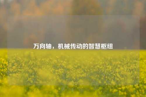 万向轴，机械传动的智慧枢纽