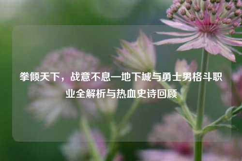拳倾天下，战意不息—地下城与勇士男格斗职业全解析与热血史诗回顾