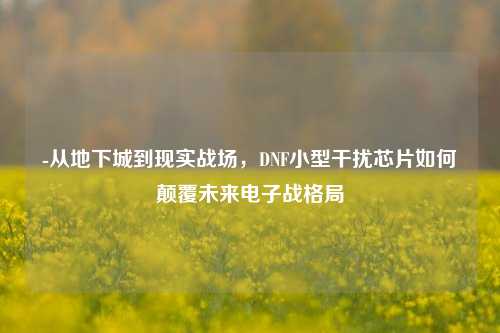 -从地下城到现实战场，DNF小型干扰芯片如何颠覆未来电子战格局