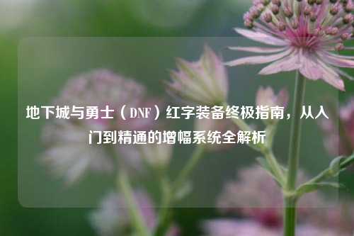 地下城与勇士（DNF）红字装备终极指南，从入门到精通的增幅系统全解析