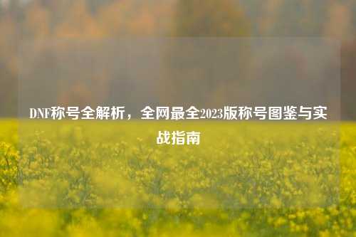 DNF称号全解析，全网最全2023版称号图鉴与实战指南