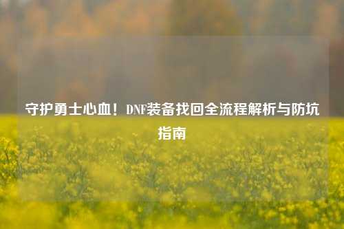 守护勇士心血！DNF装备找回全流程解析与防坑指南