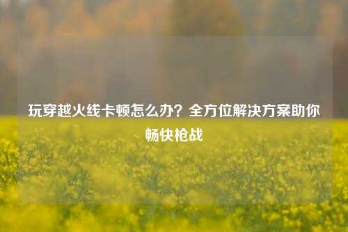 玩穿越火线卡顿怎么办？全方位解决方案助你畅快枪战