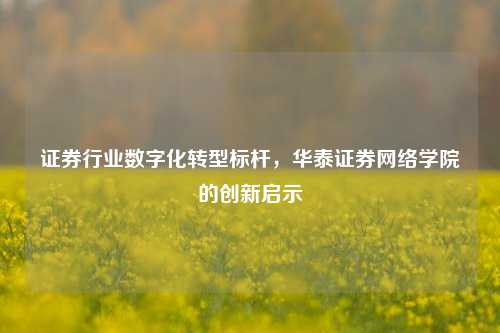 证券行业数字化转型标杆，华泰证券网络学院的创新启示