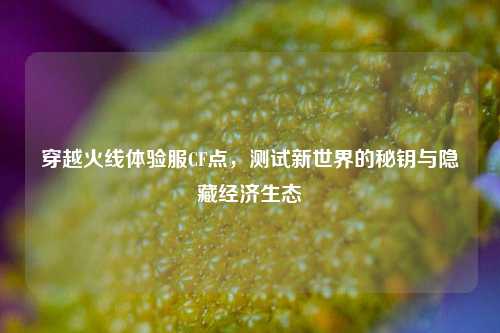 穿越火线体验服CF点，测试新世界的秘钥与隐藏经济生态